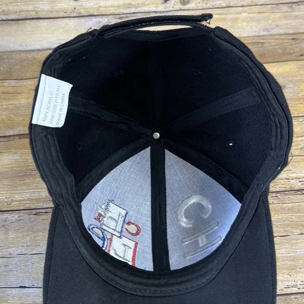 Chile Souvenir Baseball Cap Black Embroidered Adjustable Hat One Size‎ Fits All